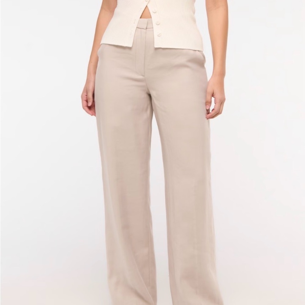 Abercrombie Curve Love Drapey Tailored Wide Leg Pant
